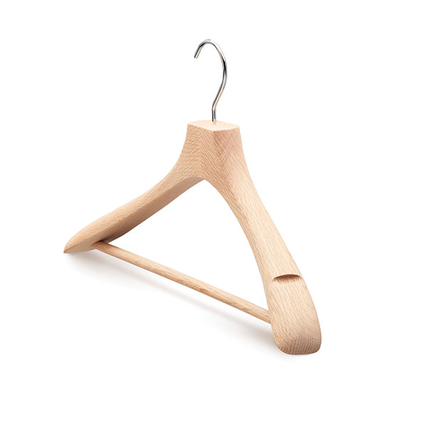 Oak wooden design clothing hanger with trouser holder