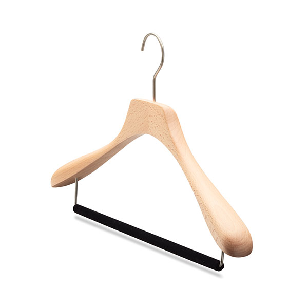 Beech wooden design clothing hanger with trouser holder