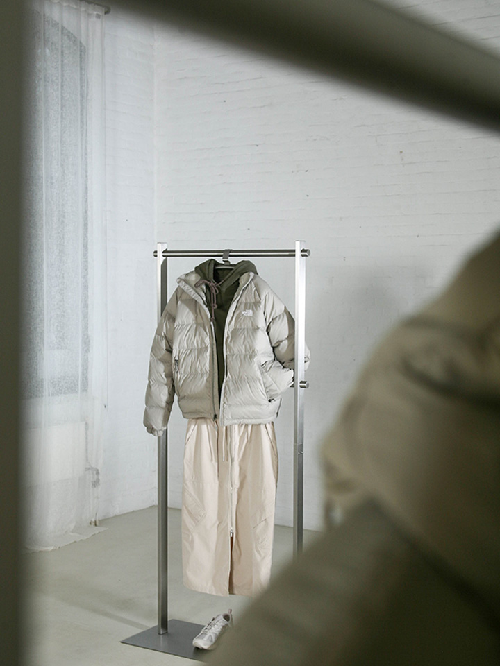 hangers-featured-wood clothing rack with a set