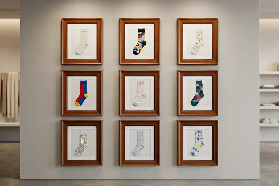 art frames with socks