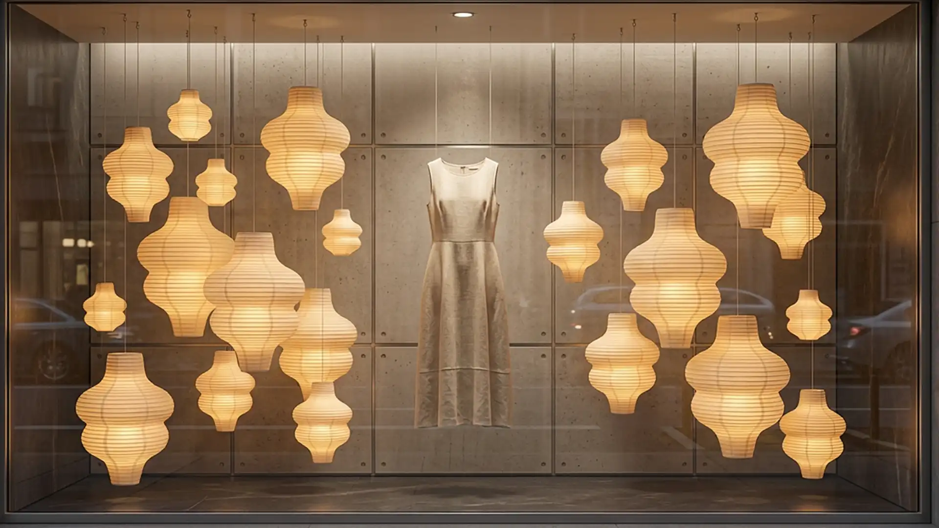 lanterns in window